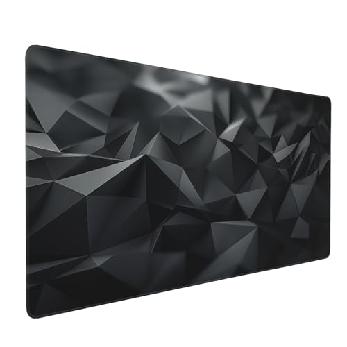Large Mouse pad, XXL Gaming Keyboard pad, Dark Gray Geometric Pattern, Water-Resistant and Slip-Resistant, Suitable for Gaming and Office use, Laptop Computer Table Protection pad, 35.4 x 15.7 inches - color: Dark gray checkered