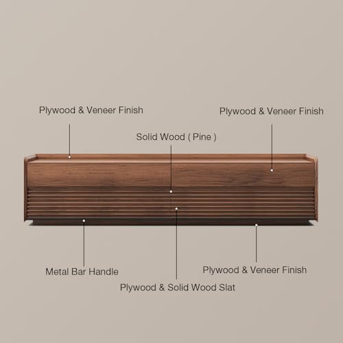 POVISON Fully-Assembled Mid Century Modern TV Stand, 94.49" Wood Media Console with Adjustable LED Light, Entertainment Center with Storage for Living Room