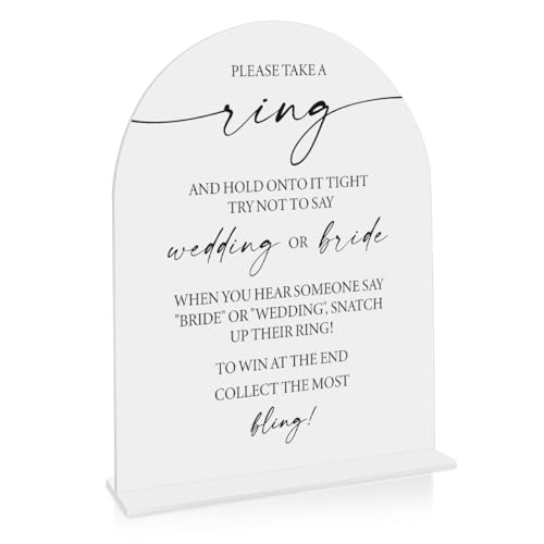 Wedding Ring Game Sign Put a Ring on it Game Wedding Bridal Shower Party games Sign Engagement Table Desk Decoration - color: take a ring