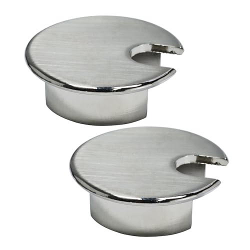 EASYEAH 2 Pcs Desk Grommet 1-3/8" / 35 mm, Desk Cord Hole Cover, Cable Grommet Metal Zinc Alloy Materilal, Desk Hole Grommet for Home & Office Pc, Detachable Cable Cord Organizer-Brushed Silver - color: Brushed Silver 2pcs, size: 1-3/8" / 35 mm