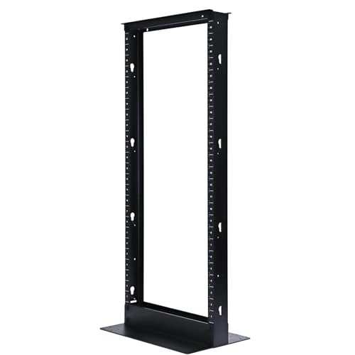 Aeons 25U 2 Post Open Frame Server Network Relay Rack for 19 Inch Networking Data & IT Devices A/V Equipment, Durable 2-Post Rack 25 U Aluminum Extrusion, Black - style: 25U-2Post-AL