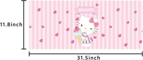 Kitty Girly Cute Gaming Mouse Pads, Long Extended Desk Mat, Extra Large Girl Anime Mousepad Keyboard Pads for Work Game Office Home (Kitty) - color: Kitty