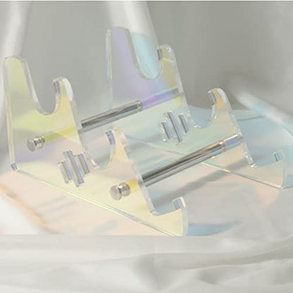 3-Tier Acrylic Keyboard Display Stand, Colorful Clear Keyboard Storage Holder, Mechanical Keyboard Collection Holders Rainbow Desk Accessories