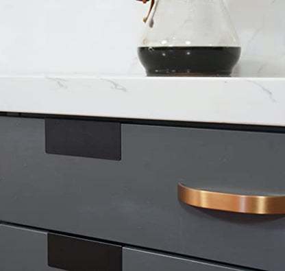 Clip-On Metal Cabinet and Drawer Labels – Reusable Chalkboard Labels for Kitchen, Bathroom, Dresser Drawers. Durable. Polished Edge. No Residue. - color: Black, size: 8 Pack