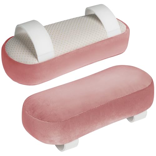 WdFour 2-Pack Non-Slip Armrest Pads for Office & Gaming Chairs - Ergonomic Forearm Support Pillow for Desk, Computer & Wheelchair, Pressure Relief Cushions (Pink) - color: Pink