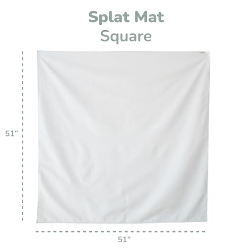 WeeSprout Baby Splat Mat for Kids, Large 51” x 51” Floor Playmat with Durable, Waterproof Surface and Non-Slip Bottom for Infants to Toddlers Under highchair, Arts and Crafts, picnics and Play - color: Dotted Sand, size: 1" x 1" (Square)
