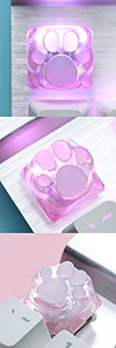 SYA Cute Cat-Claws Keycap 3D Model OEM Profile Keyboard Key Cap for Cherry MX Switches Mechanical Gaming Keyboard Catpaw ESC-Key Keycap (Translucent-Pink, 1pcs) - color: Translucent-Pink-1pcs