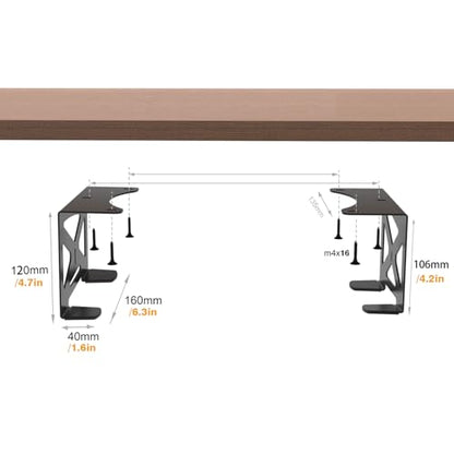Monzlteck Under Desk Holder for PS5/PS5 Slim/Pro,Stealth Mount Compaitble with PlayStation 5 Disc & Digital Edition Console,Space Saving,DP-05