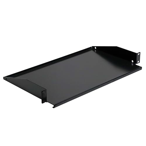 AEONS 1U Universal Server Shelf Rack Mount Cantilever Center Mount Shelf 19" Server -10“ Depth Fixed Server Rack Cabinet Solid Shelf Black 2-Pack - style: 1U-10" Solid
