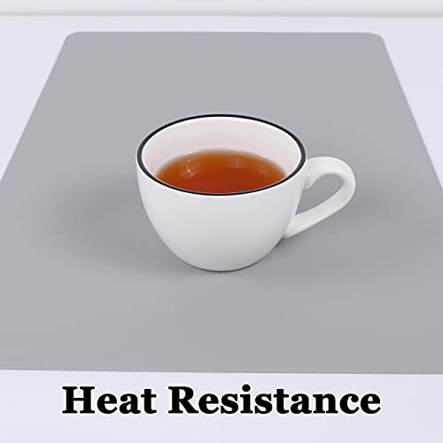 Wipeable Placemats Leather Table Mats Waterproof Heat-Resistant Easy to Clean for Dining Table Set Kitchen Table (4, Slate Grey) - color: Slate Grey, size: set of 4