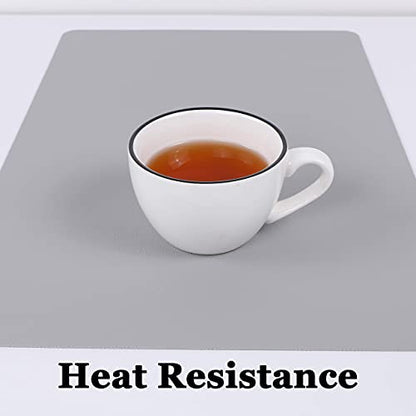 Wipeable Placemats Leather Table Mats Waterproof Heat-Resistant Easy to Clean for Dining Table Set Kitchen Table (4, Slate Grey) - color: Slate Grey, size: set of 4