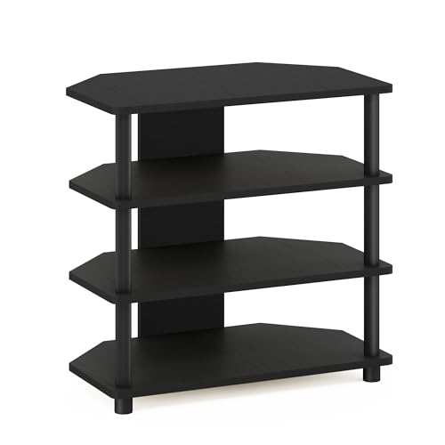 Furinno Turn-N-Tube Easy Assembly 4-Tier Petite Entertainment Center / TV Stand / TV Unit / TV Desk, Blackwood - color: Blackwood, size: 4-Tier