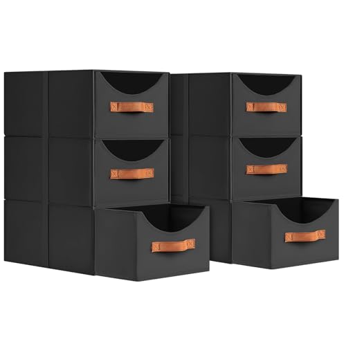 Homsorout Stackable Storage Drawers - Collapsible Storage Bins with Drawers, 6 Pack Small Closet Organizer Bins, Fabric Pull Out Organizer for Bedroom, Living Room, Dorm, Black - color: Black, size: 13 Inch. - 6 Pack