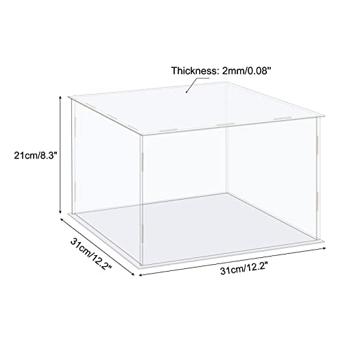 MECCANIXITY Acrylic Display Case Box Clear Dustproof Protection Showcase 12.2x12.2x8.3 Inch for Collectibles Display - size: 12.2x12.2x8.3 Inch