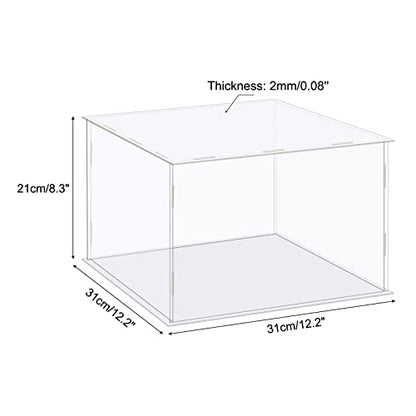 MECCANIXITY Acrylic Display Case Box Clear Dustproof Protection Showcase 12.2x12.2x8.3 Inch for Collectibles Display - size: 12.2x12.2x8.3 Inch