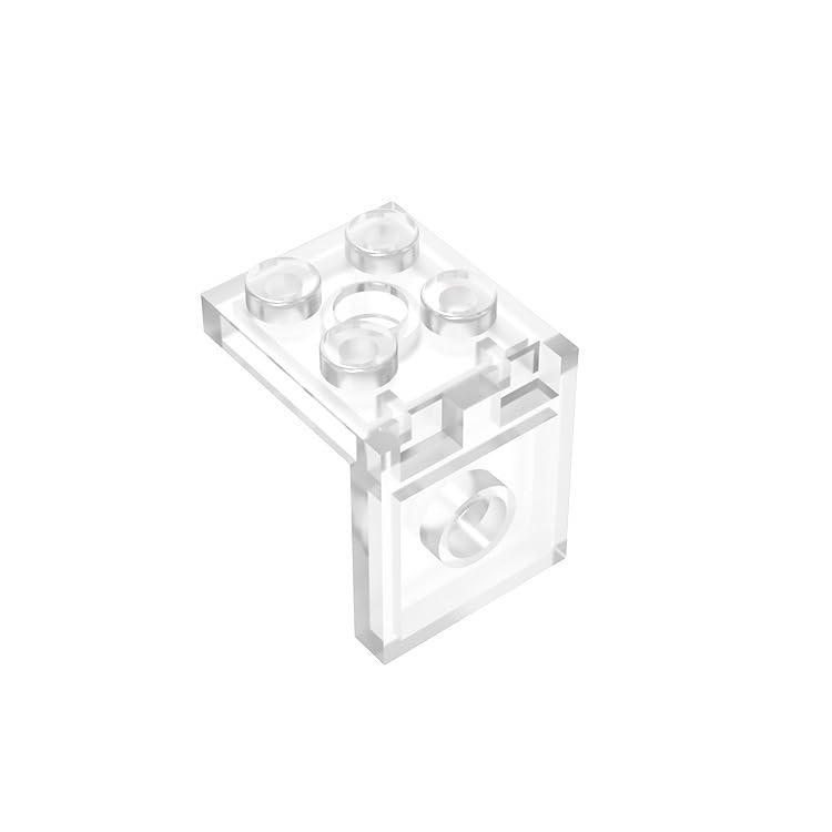 Display Stand for Mini Figure, 100 Piece Classic Trans-Clear Bracket Plate Bulk, Compatible with Lego Parts and Pieces - color: Clear