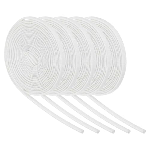 MECCANIXITY 5Pcs Wire Insulation Braid Fire Sleeve,9.8Ft-1mm ID White, High Temp Silicone Coated Fiberglass Sleeving for Automotive Hose Lines Electrical Wiring - color: White, size: 9.8Ft-1mm