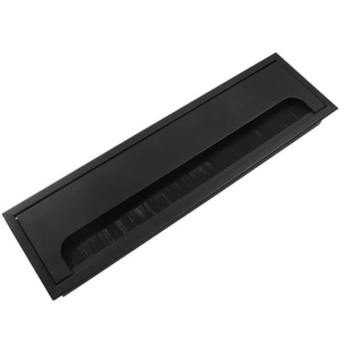 Cable Grommet, 280mm x 80mm Rectangle Hole Cover for Desk Organizers, Black Desk Grommet Hole Cover for Computer Desk Table - color: Black, size: 280 x 80mm