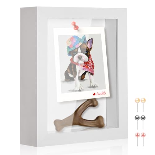 5x7 Shadow Box Picture Frame Display Case with Soft Linen Back-Thickened Panel,Small Mini White Deep Shadow Box Frame 5x7 for Insect Medal Display Pet Photo Memorial Flower Craft - color: White + Thickened Panel + Foam Packaging, size: 5x7