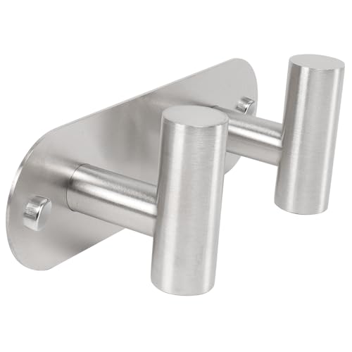 Coat Hook Rack, Wall Mounted Coat Rack with 2 Hooks, Heavy Duty Towel Hook Rack Wall Hooks for Hanging Coat Jacket, Stainless Steel Coat Hanger for Bathroom Entryway Mudroom(Brushed Nickel) - color: Brushed Nickel, size: 2 Hook