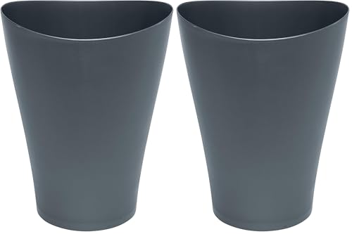 Rubbermaid Trash Can, 2.25 Gallon, Plastic, Gunmetal Blue | Pack of 2 | Bathroom | Vanity - color: Gunmetal Blue, size: Pack of 2