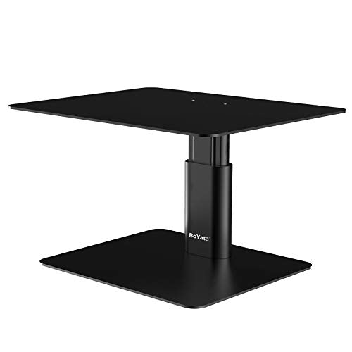 BoYata Monitor Stand, Adjustable Monitor Riser Metal Computer Stand Compatible with TV, PC, Laptop, Computer, iMac, and All Screen Display-Black - color: Black