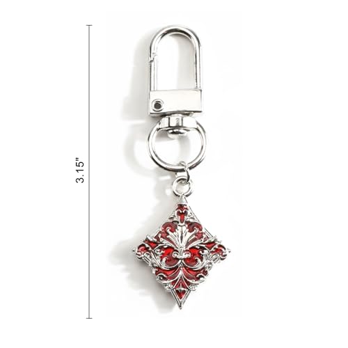 Poker Suit Keychain Club Spade Diamond and Heart Keycharms for Women Unique Game Keyring - color: Diamonds
