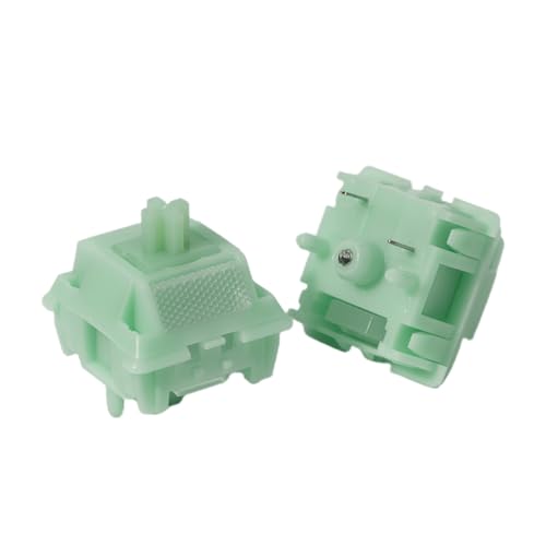 OOCTPK Chilkey Jade Green Keyboard Switches, 5 Pin PCB Mount Pre-lubed Switches Linear with POM Housing, UPE/Stainless Steel Stem for Mechanical Gaming Keyboard (35pcs) - color: WS Switches-Turquoise-35Pcs