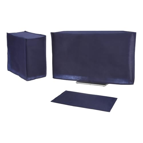 PATIKIL Computer Dust Cover Set, 29" Monitor Keyboard and Host PC Dust Proof Computer Protection Case for Desktop PC CPU Protector - 3Pcs (Blue) - size: 29"