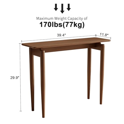 AQIMUELE Wood Console Table Walnut Entryway Table, Thin Console Table, Sofa Tables for Living Room (39.4'') - color: Walnut, size: 39.4"W x 11.8"D x 29.9"H