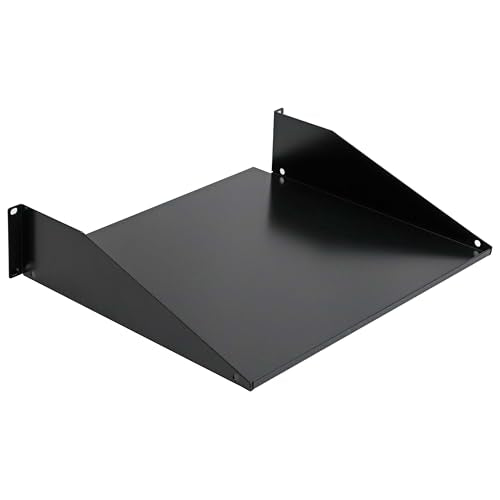 Aeons 2U 19-inch Universal Server Shelf Rack Mount Cantilever Center Mount Shelf 15" Deep, Fixed Server Rack Cabinet Shelf Black - style: 2U-15" Solid