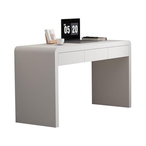 Messenya Dongge White Computer and Gaming Desk with Drawers.Home Office desks for Bedroom.Wooden Kids' Writing Table.Three-Layer Lacquered Thick Wooden Board Work Desk That can be Used as a Vanity - color: White, size: 3-drawers