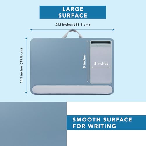LAPGEAR Home Office Pro Lap Desk with Wrist Rest, Mouse Pad, and Phone Holder - Slate Blue - Fits up to 15.6 Inch Laptops - Style No. 91623 - color: Slate Blue, size: Home Office Pro W/Wrist Rest