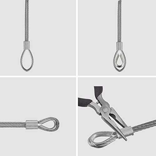 30Pcs Aluminum Crimping Loop Sleeves Cable Crimp for 1/4" Wire Rope End | 1/4 inch Cable Line Ferrule Sleeve
