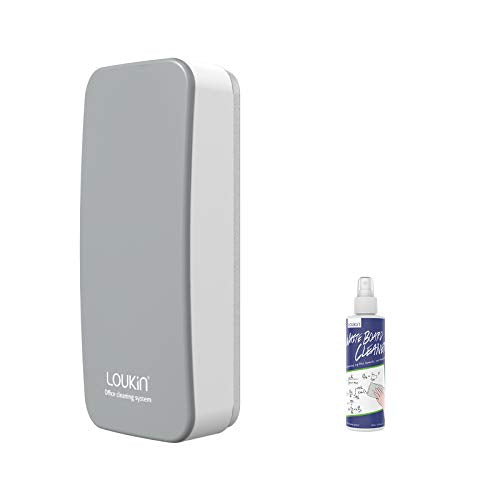loukin Magnetic Dry Erase Eraser, Whiteboard Eraser, Glass Board Remover, 3.4 fl oz Whiteboard Cleaner Included, for Classroom, Home and Office Use (Grey) - color: Grey-1 Pack
