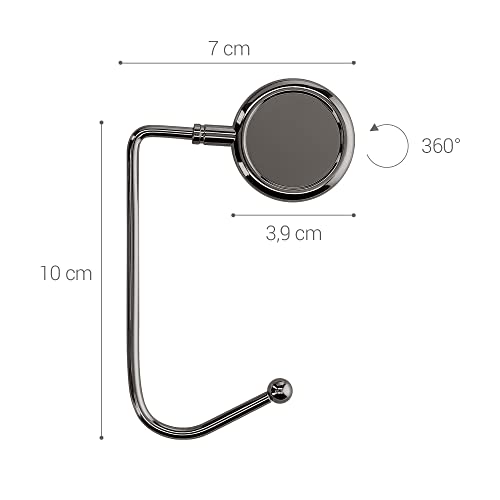 kwmobile Purse Hook for Table - Set of 2 Purse Holder - Handbag Hanger - Portable Bag Holder - Bag Hooks for Desk - Table Hook Black - color: Black