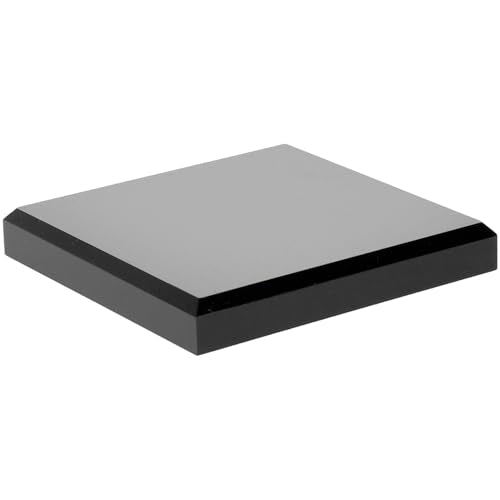 Plymor Black Acrylic Square Beveled Display Base, 5" W x 5" D x 0.75" H - size: 5" x 5" x 0.75"