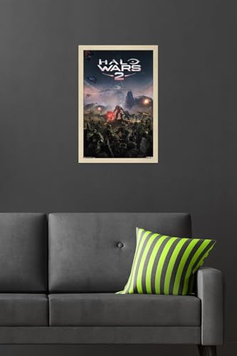Halo: Halo Wars 2 - Key Art Wall Poster, 22.4L" x 14.7W", Blonde Framed Version - color: Blonde Framed Version, size: 22.4"L x 14.7"W