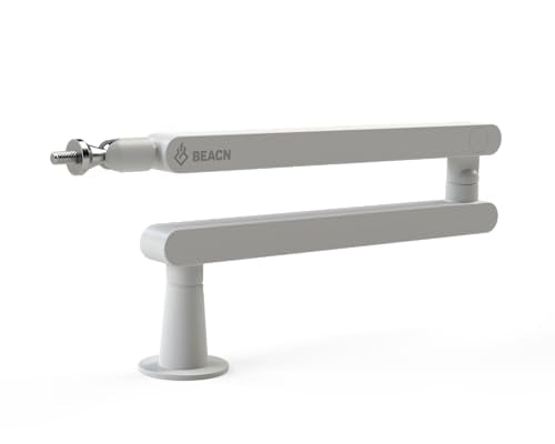 BEACN Mic Stand - Studio-Quality Low Profile Adjustable Microphone Arm with 360° Rotation, Cable Management, Easy Clamp, Universal Fit For Streaming, Podcasting, Gaming (White) - color: Light
