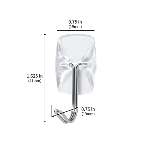 MOVELYST 60 Small Hooks+80 Removable Strips, Clear Wire Hanger Hooks, Damage-Free Utility Hooks, Heavy Duty with Adhesive Strips, No Tools Wall Hook for Hanging, Value Pack - size: Small, style: Clear-60+80