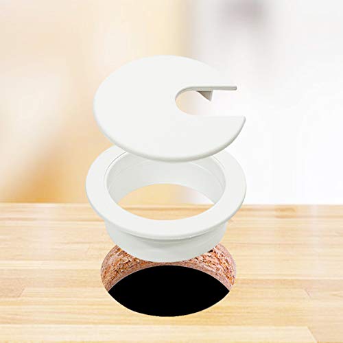 6pcs Desk Grommet 1-3/8 inch Plastic Wire Cord Cable Grommets Hole Cover for Office PC Desk Cable Cord Organizer (White) - color: White, size: 35mm/ 1-3/8 Inch Mounting Hole Diameter