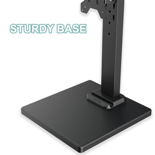 Suptek Dual Monitor Stand with Base Vertical Stack Screen Free-Standing Monitor Riser Fits Two Screen Max 36" & One Screen Max 43" with Swivel, Tilt, Height Adjustable,50,75 and 100mm Vesa Base Stand - size: 13-43in(single)/13-36in(dual)