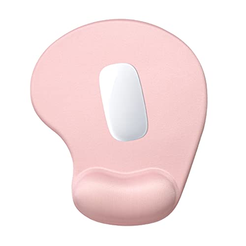 Hsurbtra Ergonomic Mouse Pad with Wrist Rest Support, Gel Mouse Pads with Non-Slip PU Base, Pain Relief Memory Foam Computer Mat, Cute Office Supplies Desk Decro Accessories, Pink - color: Pink, size: Normal
