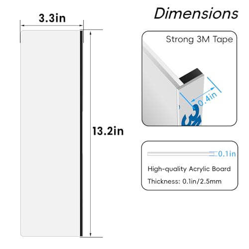 Crpich Transparent Acrylic Memo Board – 13.2" x 3.3", 2 Pack Clear Monitor Sticky Note Holders with Screen-Safe 3M Adhesive, Large Office Desk Panels - style: 13.2" X 3.3"-Clear-2Pack