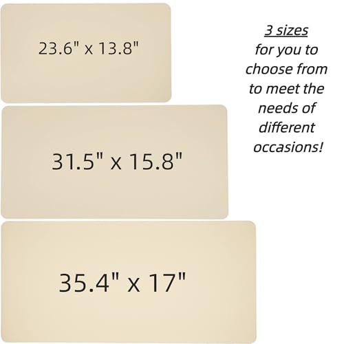 Desk Pad Mat Dual-Sided Natural Cork and PU Leather Non-Slip Water-Resistant Desk Matt for Desktop - color: Eggshell, size: 23.6" x 13.8"