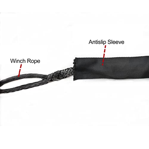 Chain Sleeve Winch Rope Protector, Fydun Polyester Winch Rope Protective Sleeve Black Winch Cover Universal for 5cm/1.97in Width Cable Line(1M) - size: 1M