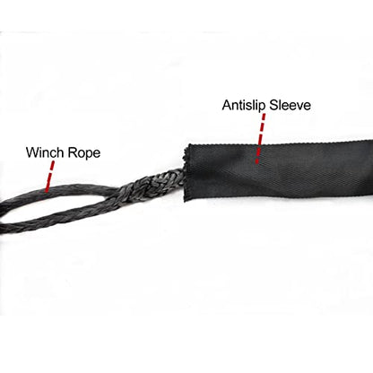 Chain Sleeve Winch Rope Protector, Fydun Polyester Winch Rope Protective Sleeve Black Winch Cover Universal for 5cm/1.97in Width Cable Line(1M) - size: 1M