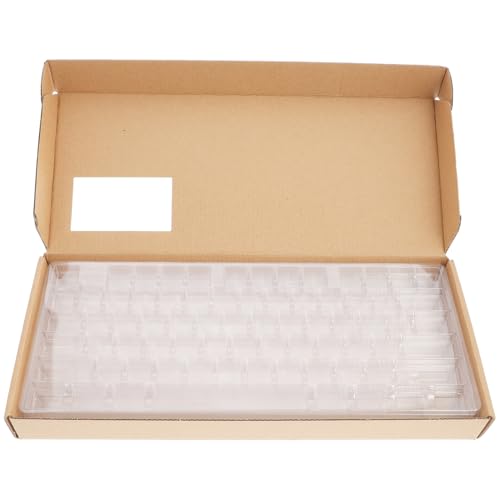 3-Layer Keycap Organizer Box Kraft Paper Plastic Keyboard Caps Storage Container Portable 13.77X5.51X1.18In for Keyboard Accessories