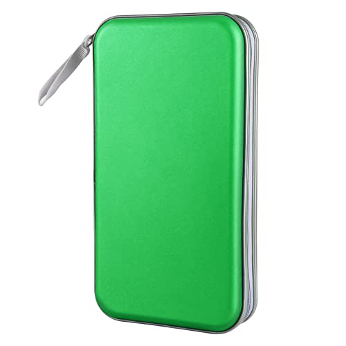 Siveit CD Case Holder, 80 Capacity CD/DVD Case Holders Wallet Hard Plastic CD DVD Disc Cases Storage Binder for Car Home Office Travel (Green) - color: Green