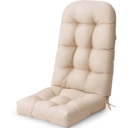 Crestlive Products Adirondack Chair Cushion, Outdoor Rocking Chair Cushion Water Resistant 50x20x4 Inch, High Back Thick Patio Replacement Cushion, Beige - color: Beige, size: 1